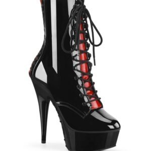 Bottines Plateformes Vernies à Languette Rouge